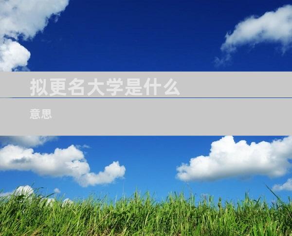 拟更名大学是什么意思