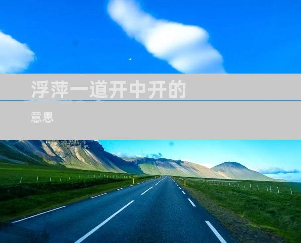 浮萍一道开中开的意思