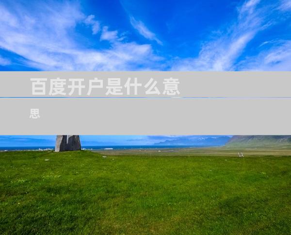 百度开户是什么意思